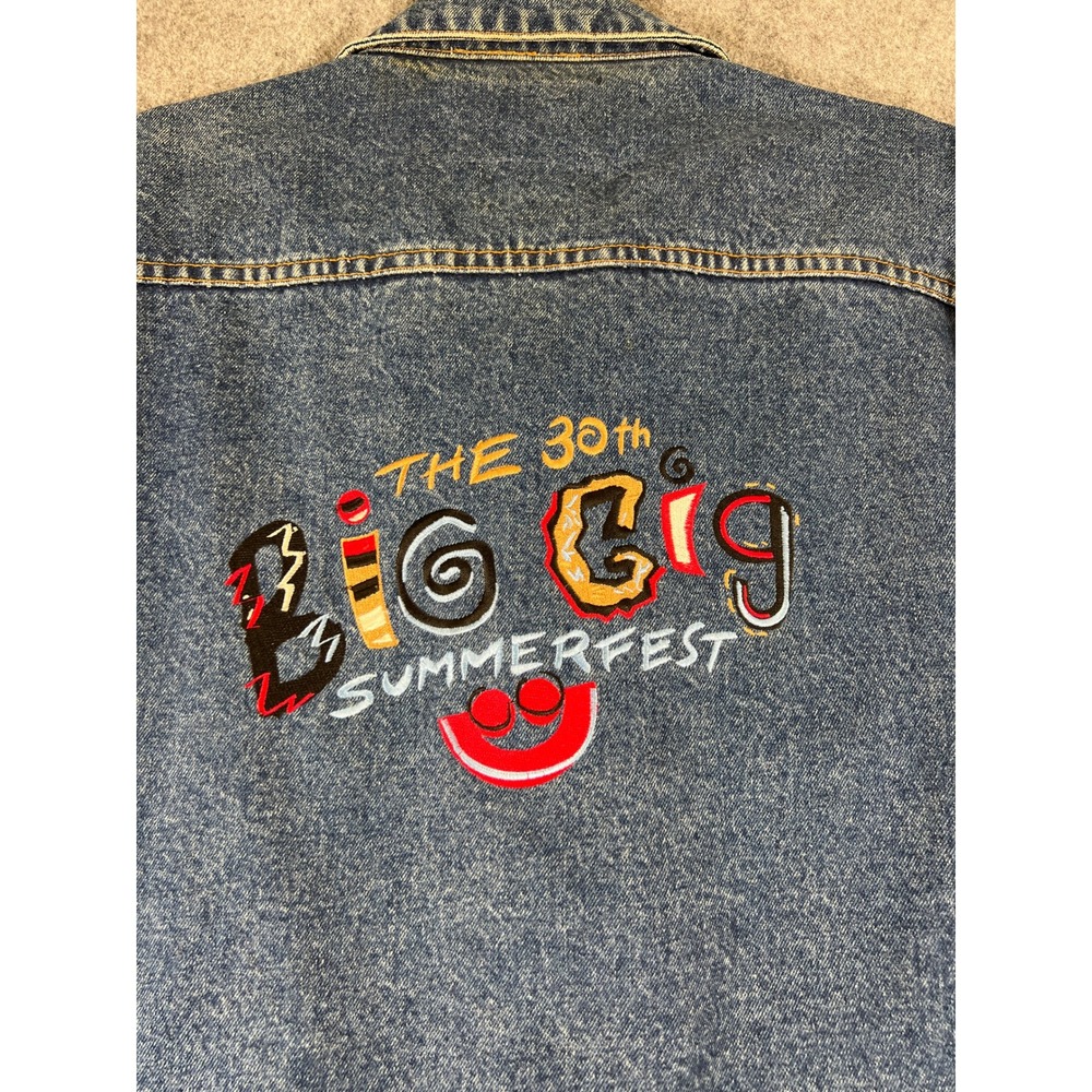 VTG 90s Summerfest Denim Jacket Men Large Blue Type 3 90s VTG Milwaukee Trucker